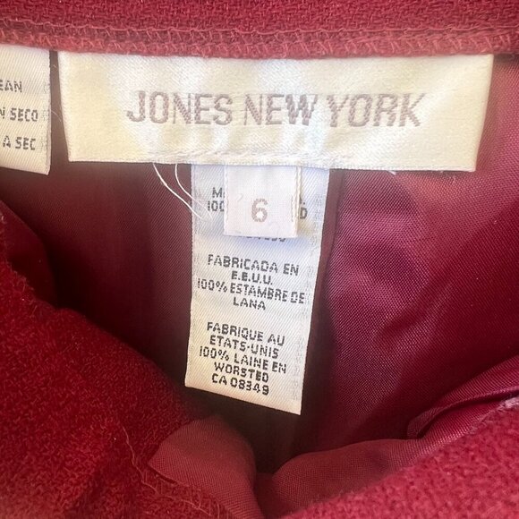 Jones New York Maroon Black Plaid Pant Suit Wool Jacket 4 Pants 6 Academia Women - Picture 11 of 12